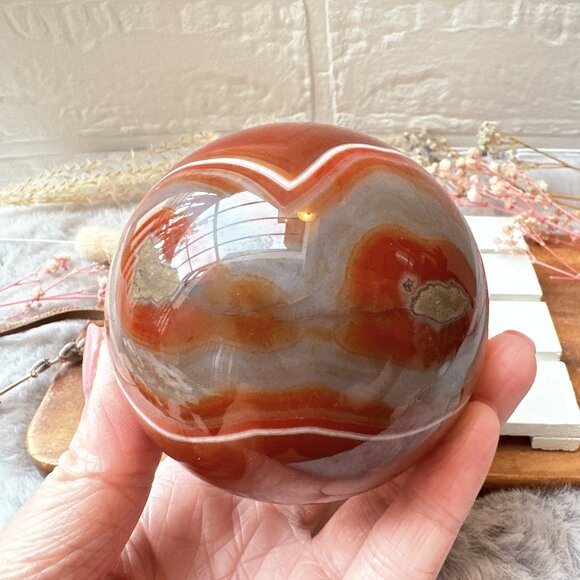 Gorgeous Carnelian Sphere - Picture 1 of 6